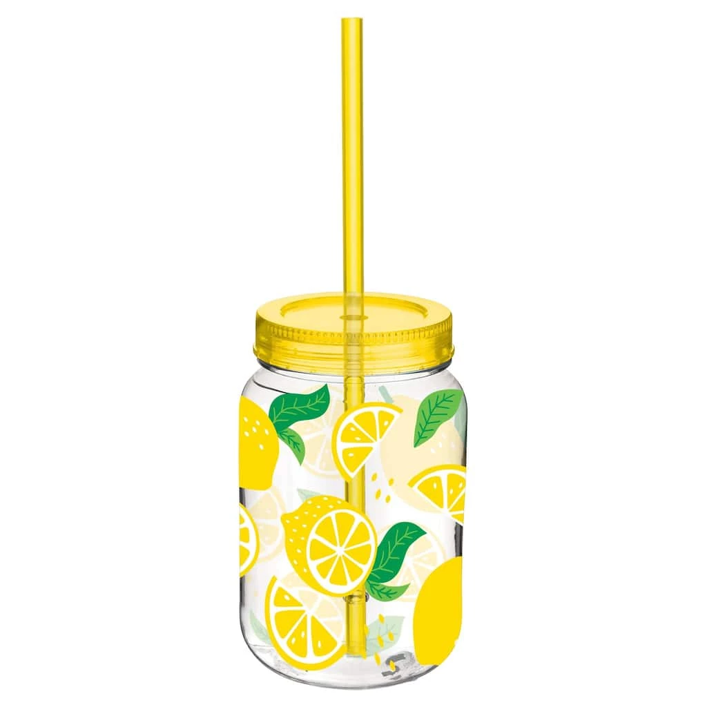 Flash Sale 🔥 Summer Lemon Mason Jar Cup with Straw, 6ct. by Amscan ❤️ 1 Flash Sale 🔥 Summer Lemon Mason Jar Cup with Straw, 6ct. by Amscan ❤️