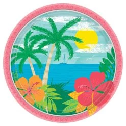 Promo ✔️ 9" Luau ☀️ Summer Vibes Paper Plates, 60ct. by Amscan 😀