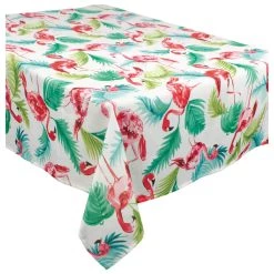 Budget 😉 104" ☀️ Summer Flamingo Fabric Table Cover by Amscan 👍