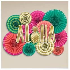 Wholesale 🔔 Summer Luau Aloha Deluxe Paper Fan Decorating Kit by Amscan ✔️