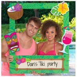 Best Sale 🛒 Summer Luau Customizable Giant Tiki Photo Frame by Amscan ⌛