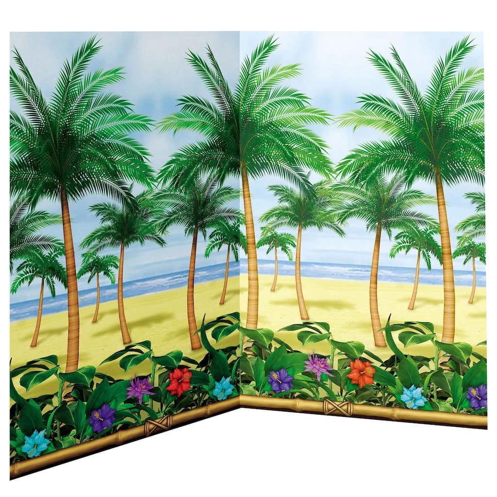 Discount π― Summer Luau Palm Tree Scene Setter Room Roll by Amscan π 1 Discount π― Summer Luau Palm Tree Scene Setter Room Roll by Amscan π
