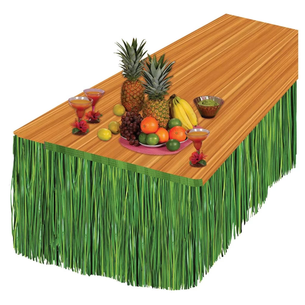 Promo π Summer Luau Green Grass Table Skirt by Amscan π― 1 Promo π Summer Luau Green Grass Table Skirt by Amscan π―