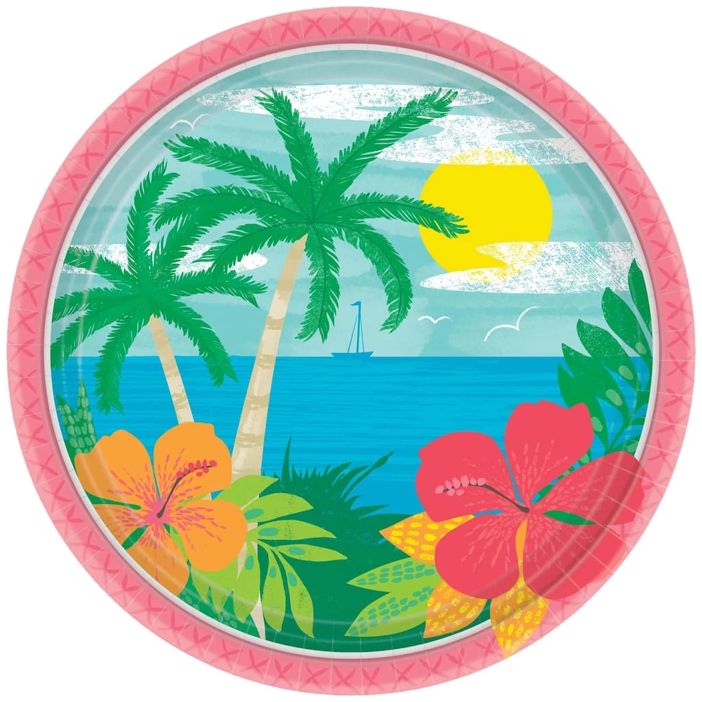 Budget π 7" Summer Vibes Round Paper Plates, 120ct. by Amscan β 1 Budget π 7" Summer Vibes Round Paper Plates, 120ct. by Amscan β