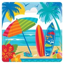 Best deal 🧨 7" ☀️ Summer Sun & Surf Paper Plates, 54ct. by Amscan 💯