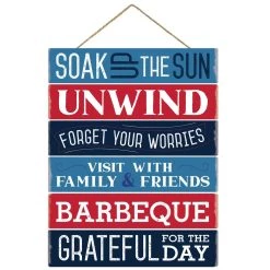 New ⌛ 17.7" Patriotic Backyard Rules Large Easel Sign by Amscan 🌟