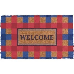 Promo ✔️ Red & Blue Gingham Doormat by Amscan 😀
