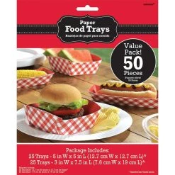 Deals ✨ Summer Picnic Gingham Food Trays, 50ct. by Amscan 😍