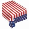 Promo ✨ 90" Patriotic Stars & Stripes Flannel-Backed Table Cover, 2ct. by Amscan ⭐