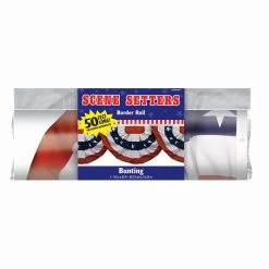 Budget ✨ Patriotic Stars & Stripes Bunting Border Roll Scene Setter by Amscan ✔️