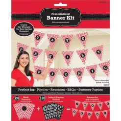 Discount 🤩 Summer Picnic Gingham Pennant Banner Kit by Amscan 🧨