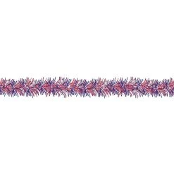 Best Sale 👏 9ft. Patriotic Red, White & Blue Tinsel Garland, 8ct. by Amscan 😍