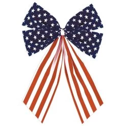 Best Pirce 🛒 10" Patriotic Stars & Stripes Flocked Bow, 10ct. by Amscan 🎁