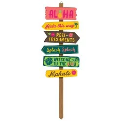 Promo ❤️ Summer Luau Directional Yard Stake Sign by Amscan 😀