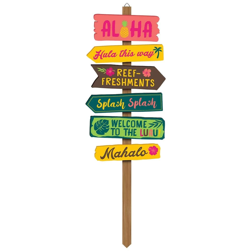 Promo ❤️ Summer Luau Directional Yard Stake Sign by Amscan 😀 1 Promo ❤️ Summer Luau Directional Yard Stake Sign by Amscan 😀