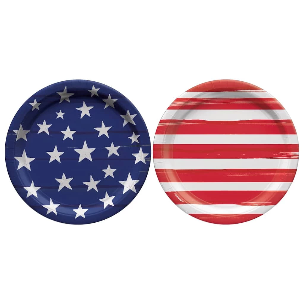 Best deal π€© 6.75" Painted Patriotic Round Paper Plate Assortment, 100ct. by Amscan π 1 Best deal π€© 6.75" Painted Patriotic Round Paper Plate Assortment, 100ct. by Amscan π