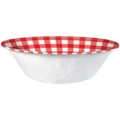 Brand new ⌛ 19.5" Summer Gingham Melamine Textured Round Bowl, 2ct. by Amscan 🧨