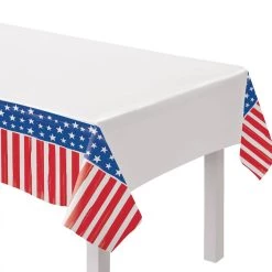 Flash Sale ⌛ 96" Painted Patriotic Plastic Table Covers, 3ct. by Amscan 💯
