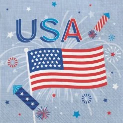 Promo 🎉 Patriotic Celebration Beverage Napkins, 120ct. by Amscan 🔔