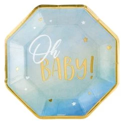 Top 10 🛒 10.5" Blue Oh Baby Plates, 8ct. by Amscan 🌟