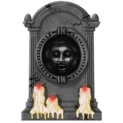 Cheap 👏 Halloween Foam Tombstone With Light Up Candles by Amscan 🛒