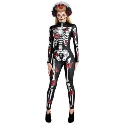Cheapest 🌟 Skeleton Day of the Dead Catsuit Adult Costume by Amscan ✨