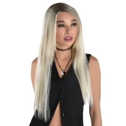 Discount 🎉 90's Crimped Platinum Blonde Big Hair Wig by Amscan ⌛