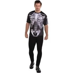 Cheap ✨ Adult Black and Bone Skeleton T-Shirt by Amscan 👍