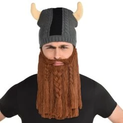 Cheapest 🔥 Viking Helmet Beanie with Beard by Amscan ❤️