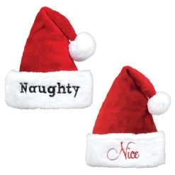 New ⌛ Christmas Naughty and Nice Santa Hat Set by Amscan ✔️