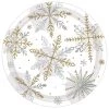 Best Pirce ✨ 7" Round Metallic Christmas Shining Snow Paper Plates, 32ct. by Amscan 🎉