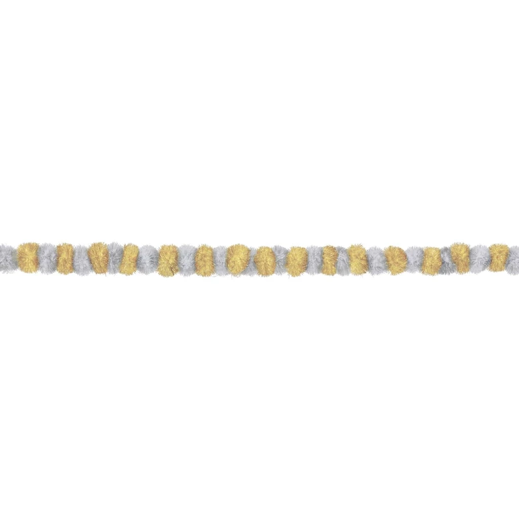 Promo ✨ 9ft. Silver and Gold Pom-Pom Tinsel ⭐ Christmas Garland, 2ct. by Amscan 🧨 1 Promo ✨ 9ft. Silver and Gold Pom-Pom Tinsel ⭐ Christmas Garland, 2ct. by Amscan 🧨