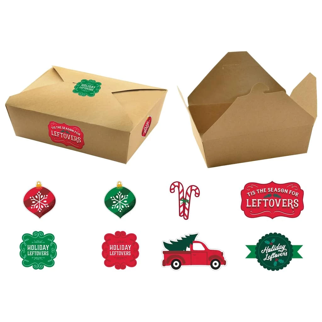 Hot Sale ✨ Christmas Kraft Paper Leftover Containers by Amscan ✨ 1 Hot Sale ✨ Christmas Kraft Paper Leftover Containers by Amscan ✨