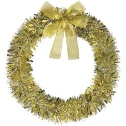 New ✔️ 16" Silver and Gold Tinsel Christmas Wreath, 3ct. by Amscan ❤️