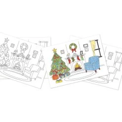 Deals ✔️ Color-In Tree and Fireplace Activity ✔️ Christmas Placemats by Amscan 🔔